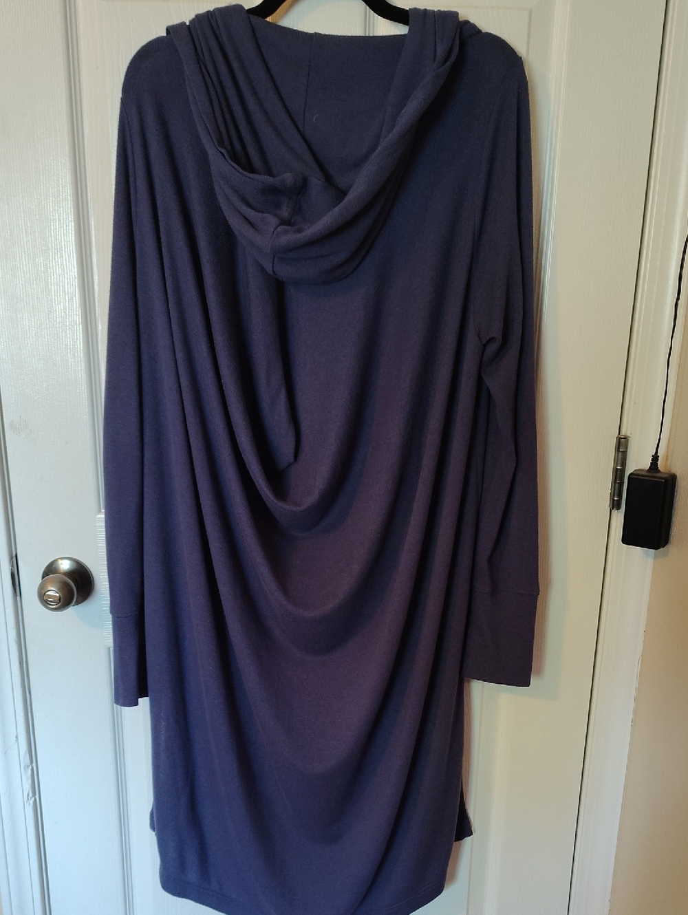 Athleta Blue Hooded Draped Cardigan Size L